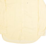 TOMMY HILFIGER Mens Shirt Yellow Pinstripe Long Sleeve L