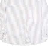 TOMMY HILFIGER Mens Shirt White Striped Long Sleeve L