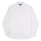TOMMY HILFIGER Mens Shirt White Striped Long Sleeve L