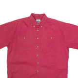 AUSTIN Mens Plain Shirt Red 90s L