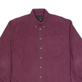 CROFT & BARROW Mens Plain Shirt Maroon Plaid Long Sleeve L