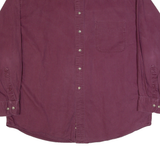 CROFT & BARROW Mens Plain Shirt Maroon Plaid Long Sleeve L