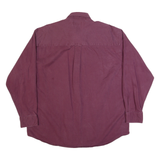 CROFT & BARROW Mens Plain Shirt Maroon Plaid Long Sleeve L
