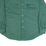 DOCKERS Mens Plain Shirt Green Long Sleeve L