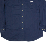 LEE Mens Worker Shirt Blue 90s Long Sleeve XL