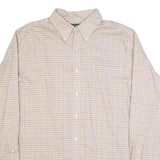 LAUREN RALPH LAUREN Mens Shirt Brown Check Long Sleeve XL
