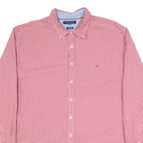 TOMMY HILFIGER Mens Shirt Red Gingham Long Sleeve 2XL