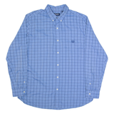 CHAPS Mens Shirt Blue Check Long Sleeve XL