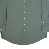 NAUTICA Oxford Mens Plain Shirt Green Long Sleeve 2XL