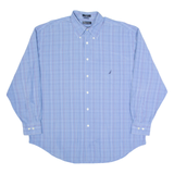 NAUTICA Mens Shirt Blue Check Long Sleeve XL