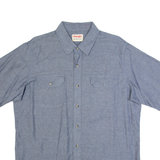 WRANGLER Mens Plain Shirt Blue L