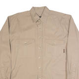 TIMBERLAND Weathergear Mens Plain Shirt Brown Long Sleeve S