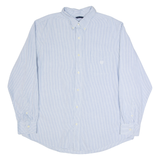CHAPS Mens Shirt Blue Striped Long Sleeve XL