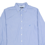 NAUTICA Mens Shirt Blue Pinstripe Long Sleeve L