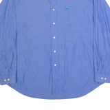 TOMMY HILFIGER Mens Plain Shirt Blue Long Sleeve 2XL