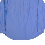 TOMMY HILFIGER Mens Plain Shirt Blue Long Sleeve 2XL