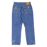 LEVI'S 501 BIG E Jeans Distress Womens Blue Regular Straight Stone Wash W28 L26