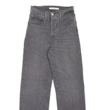 LEVI'S Ribcage Womens Jeans Grey Relaxed Straight W24 L27