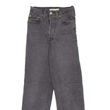 LEVI'S Ribcage Womens Jeans Grey Regular Straight W24 L27