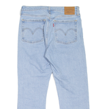LEVI'S Wedgie BIG E Distressed Womens Jeans Blue Straight Stone Wash W29 L26