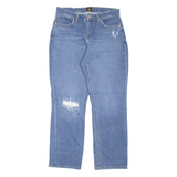 LEE Distressed Womens Jeans Blue Regular Straight W31 L28