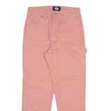 DICKIES Carpenter Womens Trousers Pink Relaxed Straight W27 L29