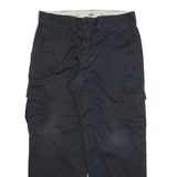 DICKIES Cargo Mens Trousers Black Relaxed Tapered W34 L30