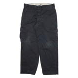 DICKIES Cargo Mens Trousers Black Relaxed Tapered W34 L30