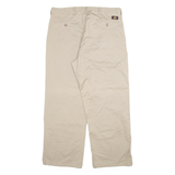 DICKIES Womens Trousers Beige Relaxed Straight W36 L28
