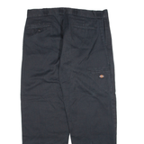 DICKIES Mens Trousers Black Loose Straight W38 L32