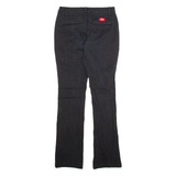 DICKIES Womens Trousers Black Slim Straight W25 L31