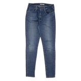 LEVI'S 721 High Rise Womens Jeans Blue Slim Skinny Stone Wash W26 L30