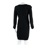 WHISTLES Womens Jumper Dress Black Long Sleeve Knee Length UK 6