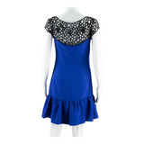 COAST Frill Womens Fit & Flare Dress Blue Sleeveless Knee Length UK 6