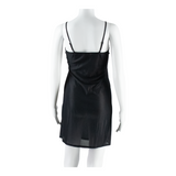 WHISTLES Womens Slip Dress Black Nylon Sleeveless Knee Length UK 10