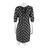 WHISTLES Womens Pencil Dress Green Silk Check Short Sleeve Knee Length UK 10