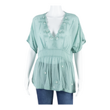 WHISTLES Womens Blouse Blue V-Neck Silk UK 12