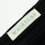 WHISTLES Womens Printed Top Black 3/4 Sleeve Striped S