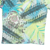 BIAGGINI Womens Printed Top Blue V-Neck Floral L