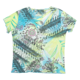 BIAGGINI Womens Printed Top Blue V-Neck Floral L