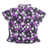 Eastern Inspired Womens Printed Top Purple High Neck Floral M