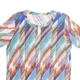 Womens Printed Top Blue Crazy Pattern M