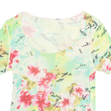 AMBIENTE Womens Printed Top Green Nylon Floral L