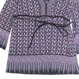 INTERNATIONAL CONCEPTS Womens Printed Blouse Purple 3/4 Sleeve Nylon Geometric XL
