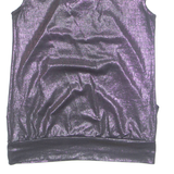 HERE AND THERE Metallic Womens Top Purple S