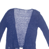 LA BOUM Womens Wrap Top Blue V-Neck 3/4 Sleeve Viscose S