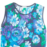 LIOLA Womens Printed Top Blue Sleeveless Floral L