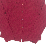 MODE EN PLUS Womens Shirt Maroon Collared Long Sleeve M
