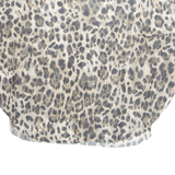 Cheetah Womens Printed Blouse Beige Animal Print M