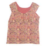 Womens Printed Blouse Red Sleeveless Crazy Pattern L